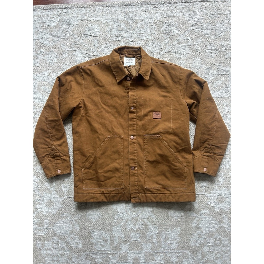 Wrangler Buffalo Trace Jacket  Mens L Chore Duck Tan Distiller Quilted Lined